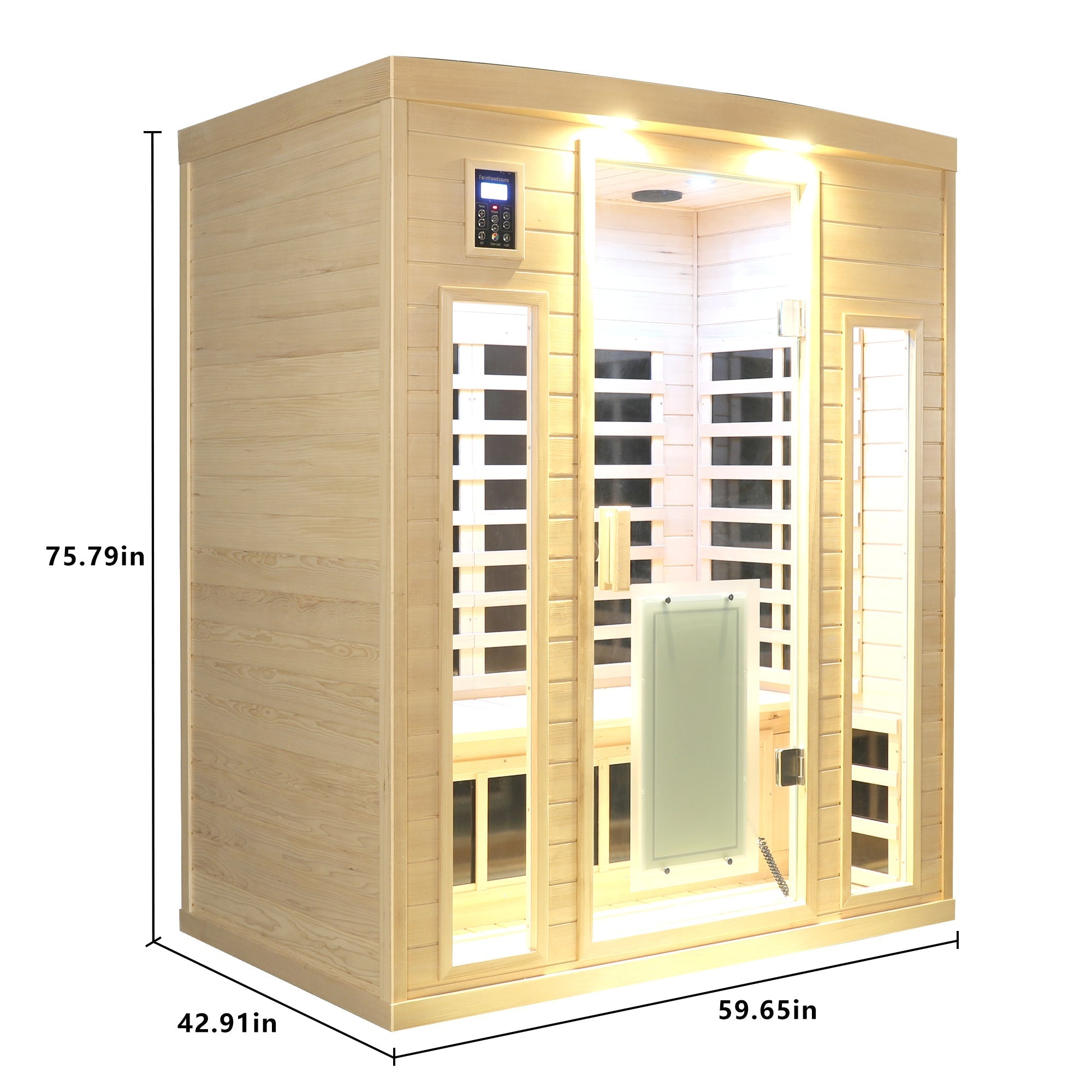 Low EMF, Hemlock wood Far-infrared indoo - 3-person sauna room