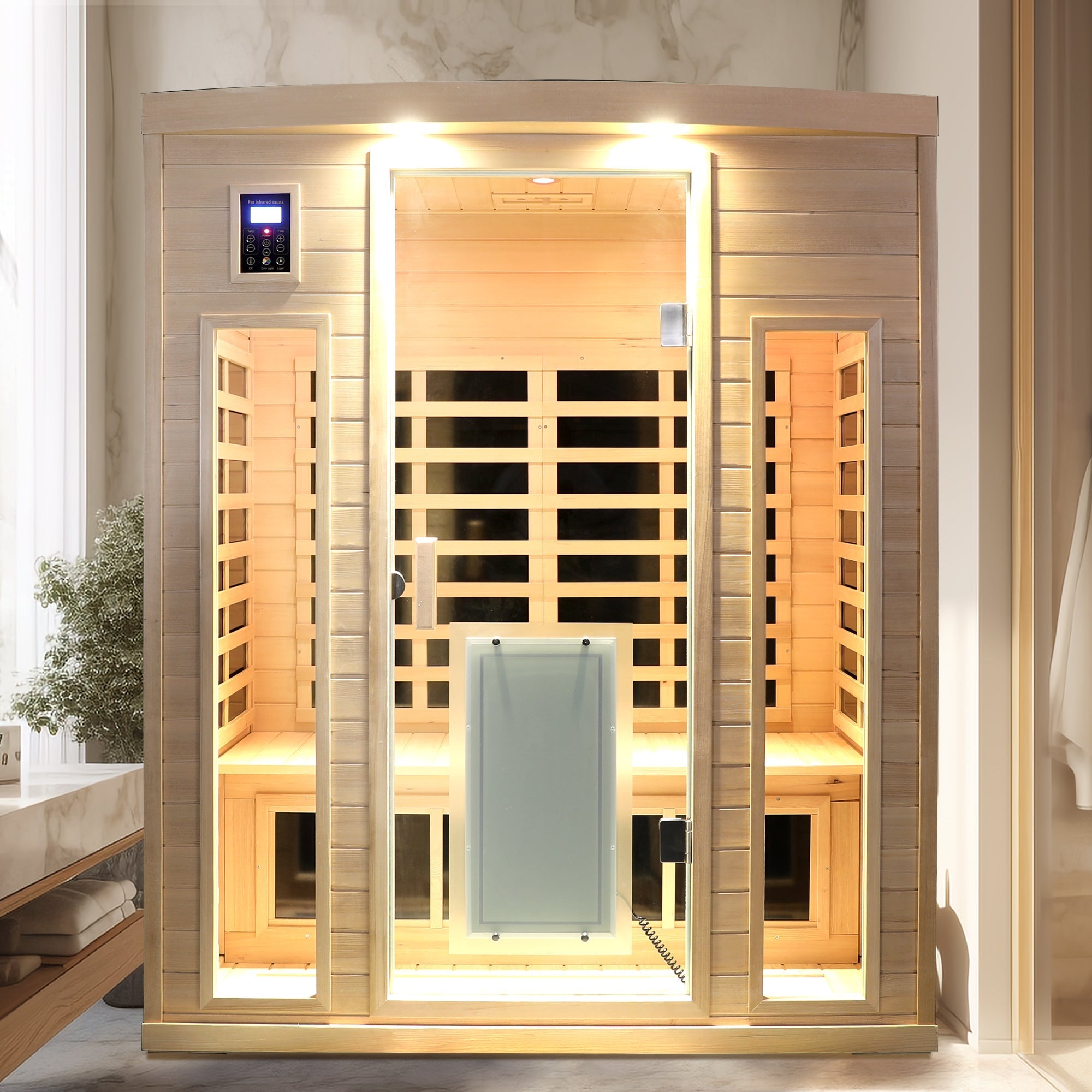 Low EMF, Hemlock wood Far-infrared indoo - 3-person sauna room