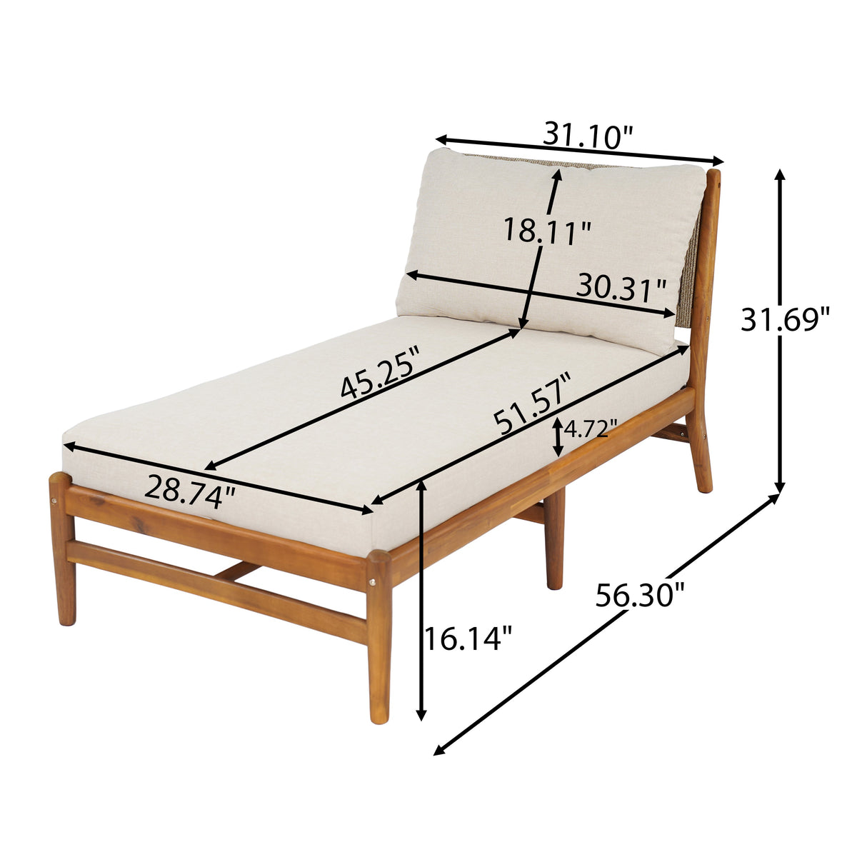 Cape Acacia & Rope Outdoor Lounge — Teak Finish