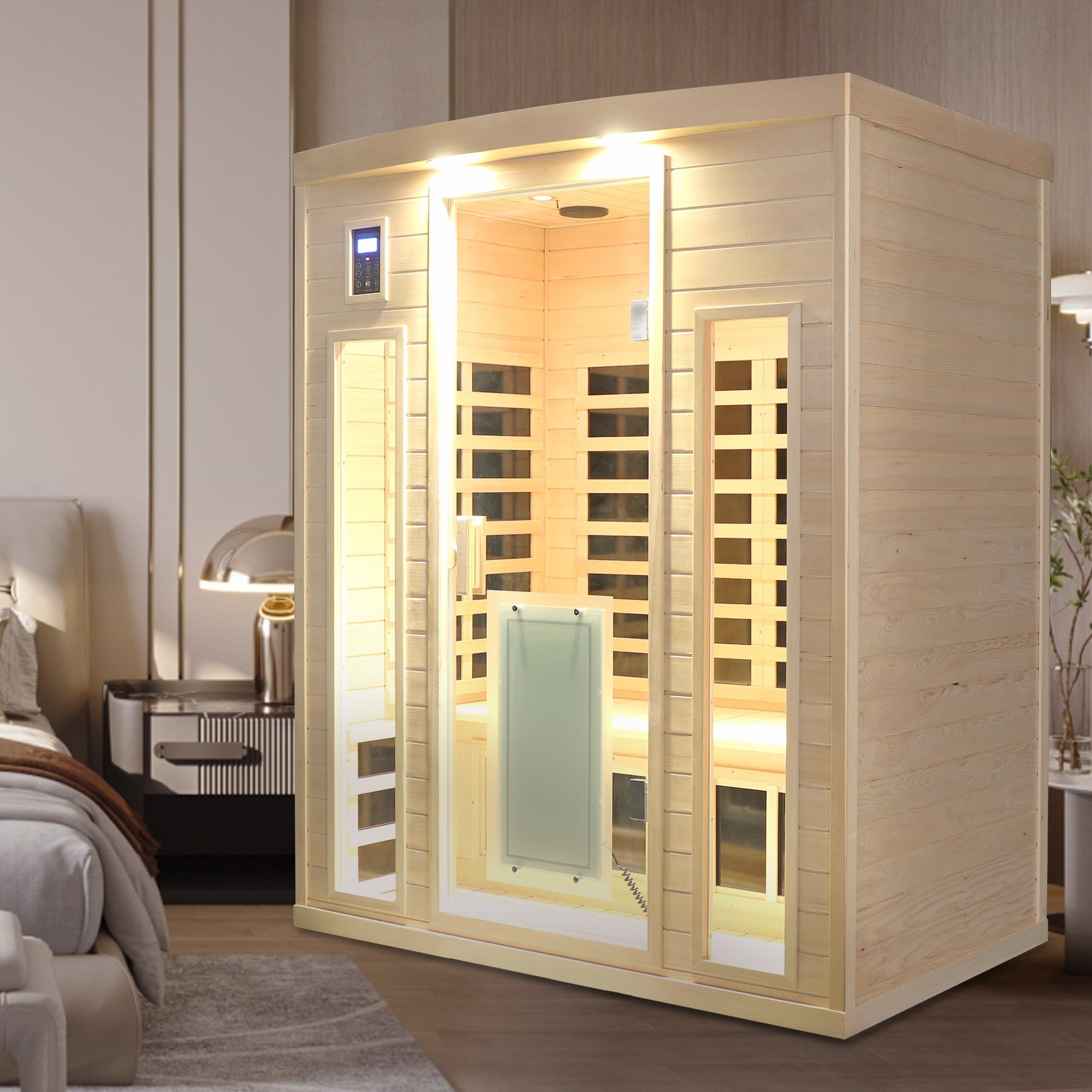 Low EMF, Hemlock wood Far-infrared indoo - 3-person sauna room