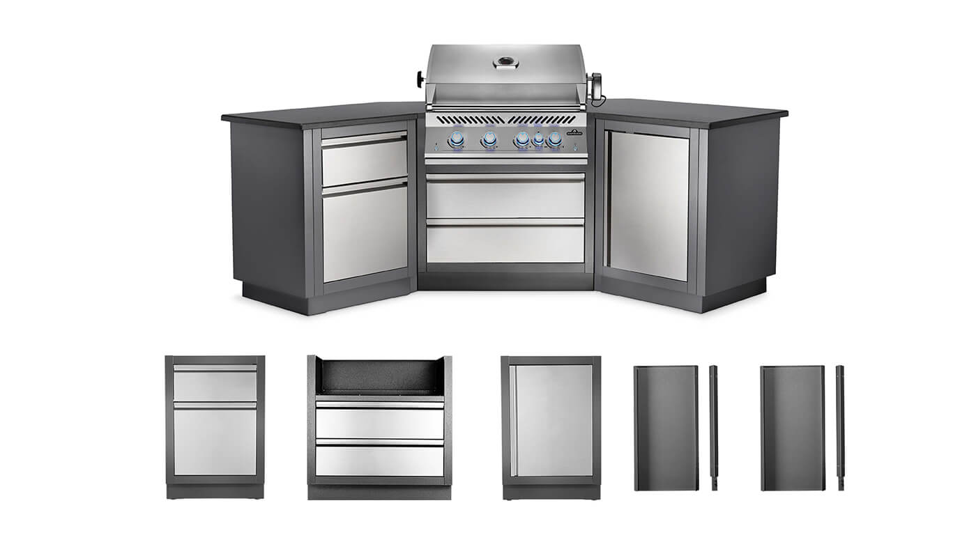 Patio Outdoor Kitchen Grill with Built-in 32" Gas Grill