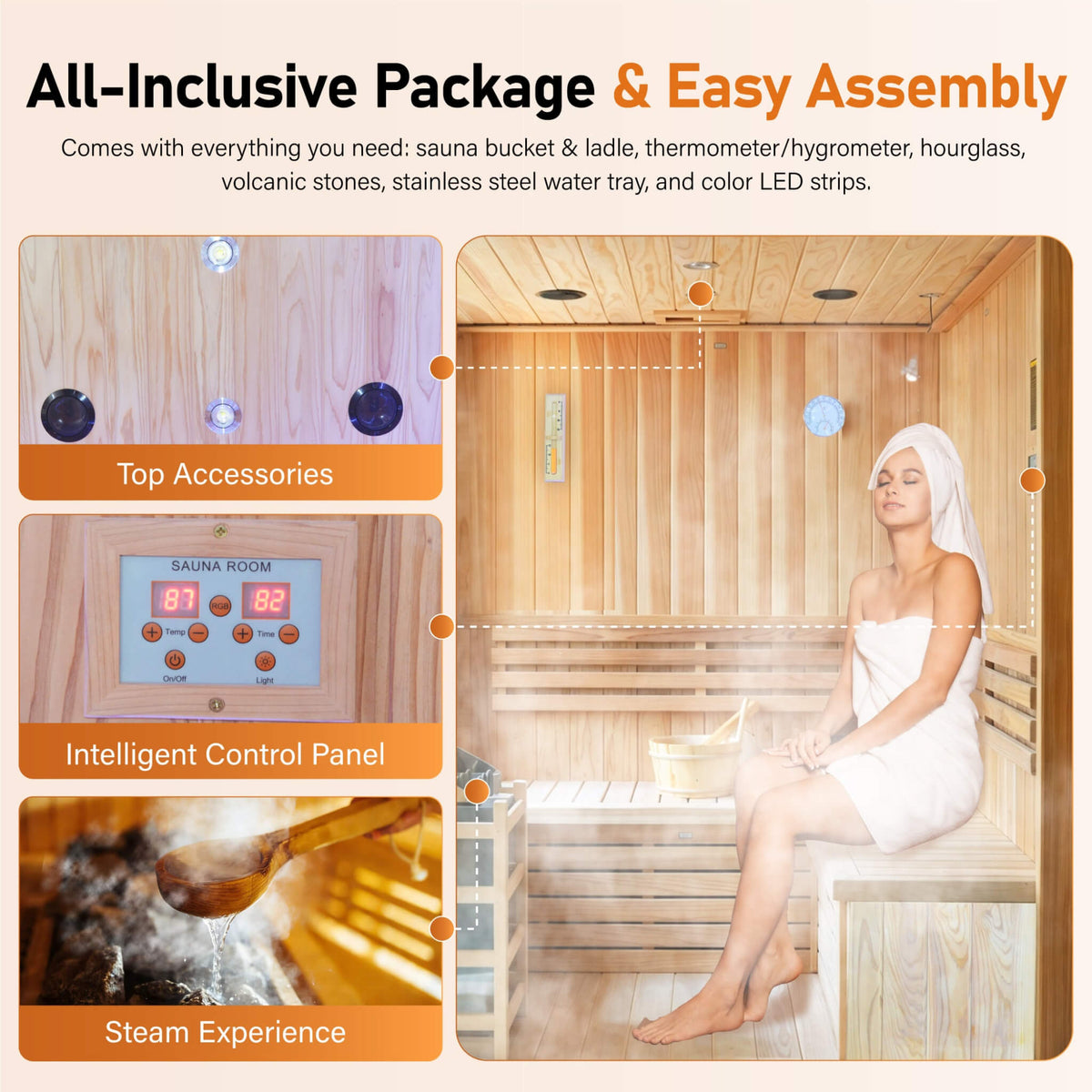 Solenne 4-Person Outdoor Traditional Sauna